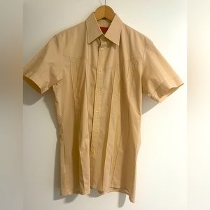 HUGO boss short sleeve shirt regular fitted size M color cream new no tag